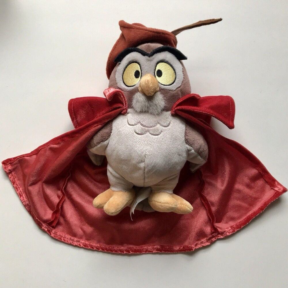 Disney Sleeping Beauty 11” Owl Red Cape & Hood Rare Disney Store Plush (os1)